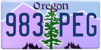 OR license plate 983PEG