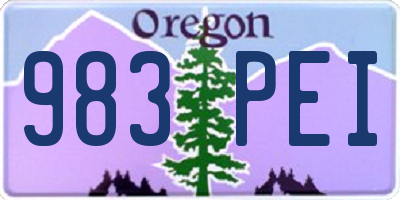 OR license plate 983PEI
