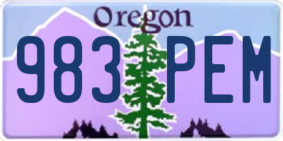 OR license plate 983PEM