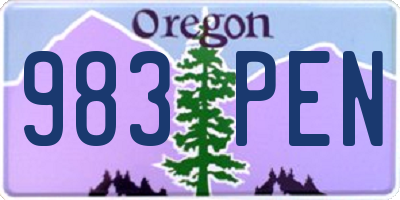OR license plate 983PEN