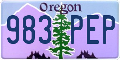 OR license plate 983PEP