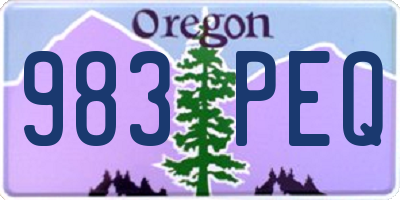 OR license plate 983PEQ