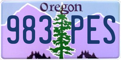 OR license plate 983PES