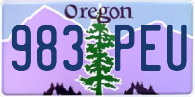 OR license plate 983PEU