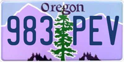 OR license plate 983PEV