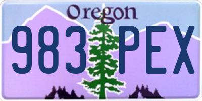 OR license plate 983PEX