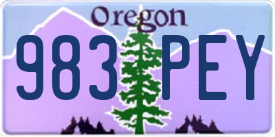 OR license plate 983PEY