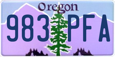 OR license plate 983PFA