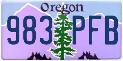OR license plate 983PFB