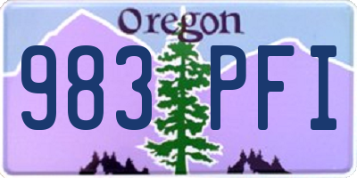OR license plate 983PFI