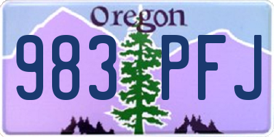 OR license plate 983PFJ