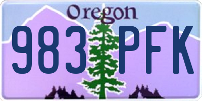 OR license plate 983PFK
