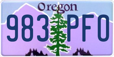 OR license plate 983PFO