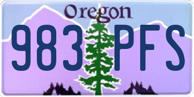 OR license plate 983PFS