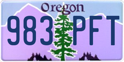 OR license plate 983PFT