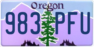 OR license plate 983PFU