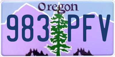 OR license plate 983PFV