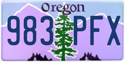 OR license plate 983PFX