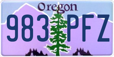 OR license plate 983PFZ