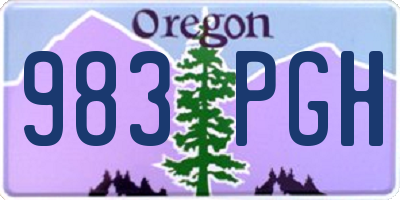 OR license plate 983PGH