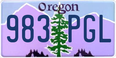 OR license plate 983PGL