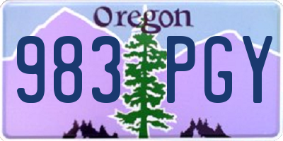 OR license plate 983PGY