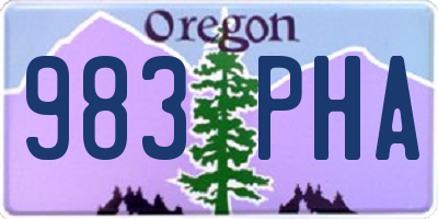 OR license plate 983PHA
