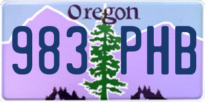 OR license plate 983PHB
