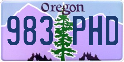 OR license plate 983PHD