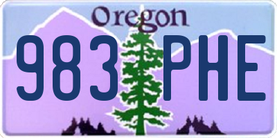 OR license plate 983PHE