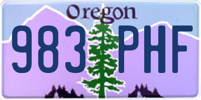 OR license plate 983PHF