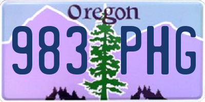 OR license plate 983PHG