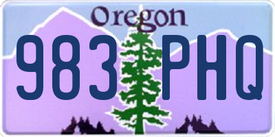 OR license plate 983PHQ