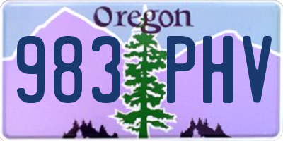 OR license plate 983PHV