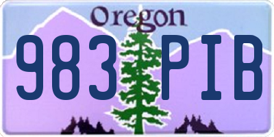 OR license plate 983PIB