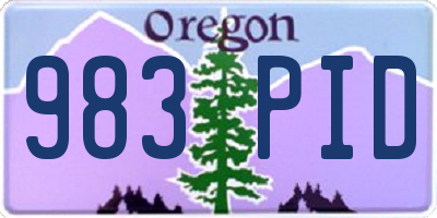 OR license plate 983PID