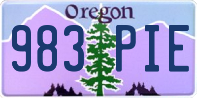 OR license plate 983PIE