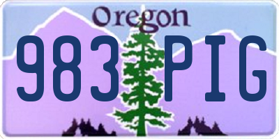 OR license plate 983PIG