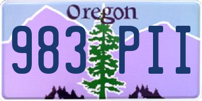 OR license plate 983PII