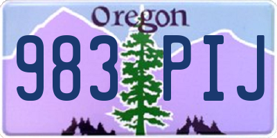 OR license plate 983PIJ