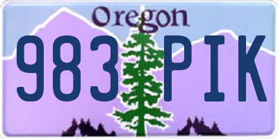 OR license plate 983PIK