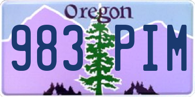 OR license plate 983PIM