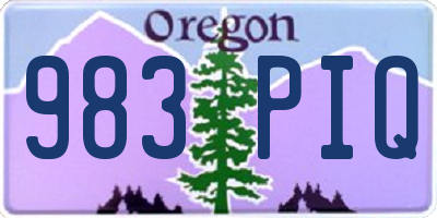 OR license plate 983PIQ