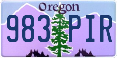 OR license plate 983PIR