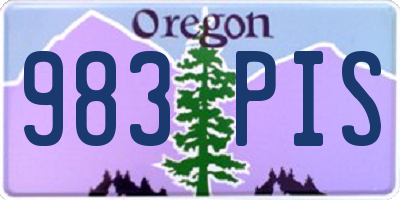 OR license plate 983PIS