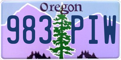 OR license plate 983PIW