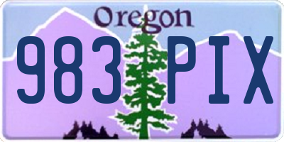 OR license plate 983PIX