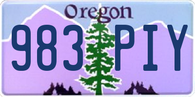 OR license plate 983PIY