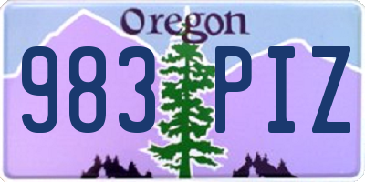 OR license plate 983PIZ