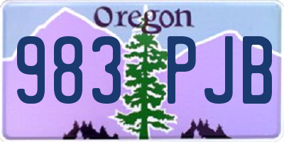 OR license plate 983PJB